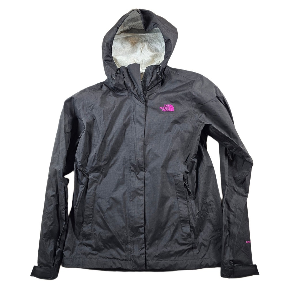 The‎ North Face DryVent Jacket Womens Small Black Pink Waterproof Hooded Rain